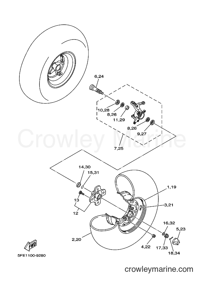 1999 ATV YFM350UB - YFM350UB (5FE4) [020] - FRONT WHEEL
