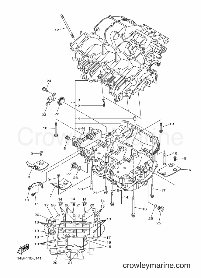 2010 Sport Bike YZF-R1 - YZF-R1 (14BC) [040] - CRANKCASE