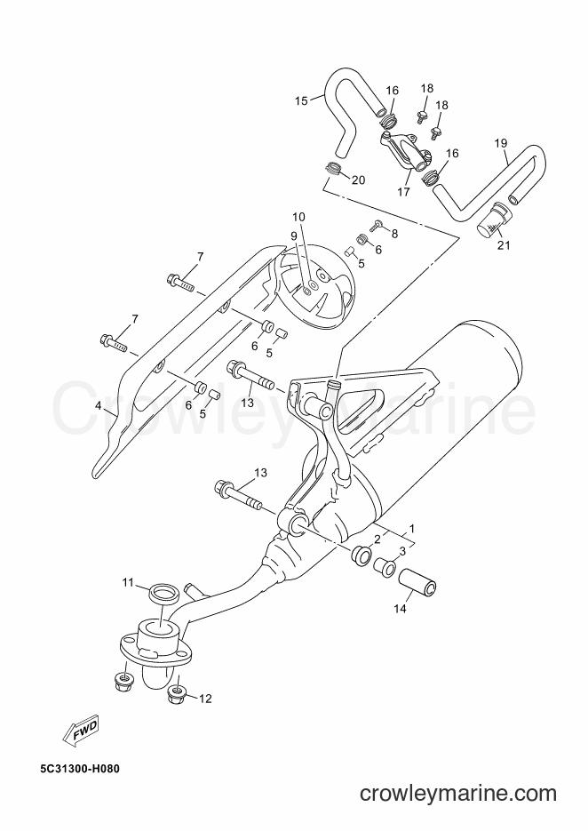 2010 Scooter YN50F - YN50F (5C33) [060] - EXHAUST