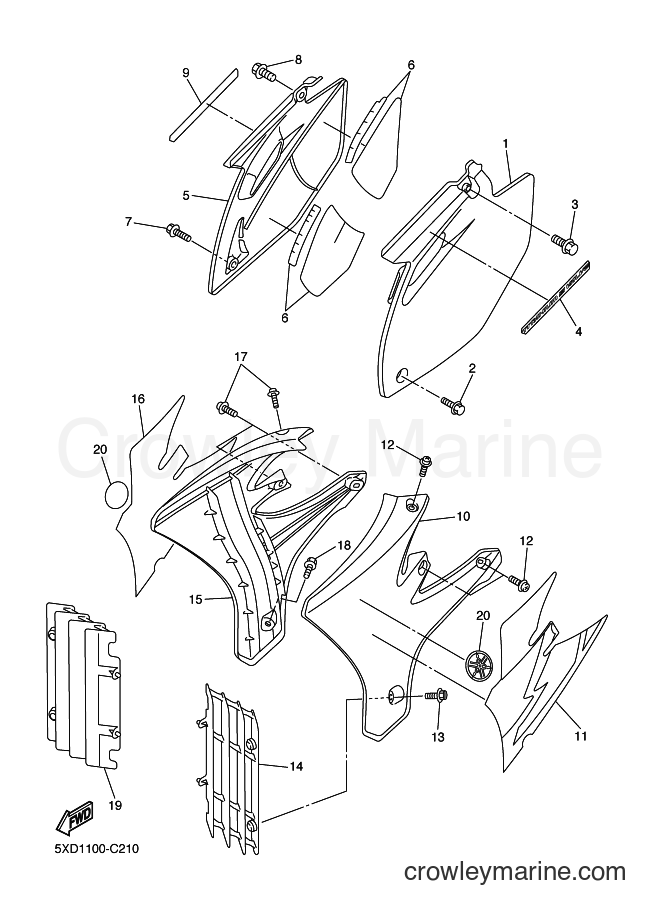 2004 Dirt Bike YZ450F - YZ450F (5XD2) [020] - SIDE COVER