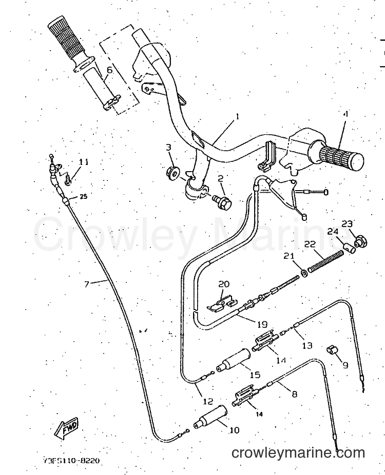 1997 Scooter CW50 - CW50 (4VVB) [999] - STEERING HANDLE & CABLE