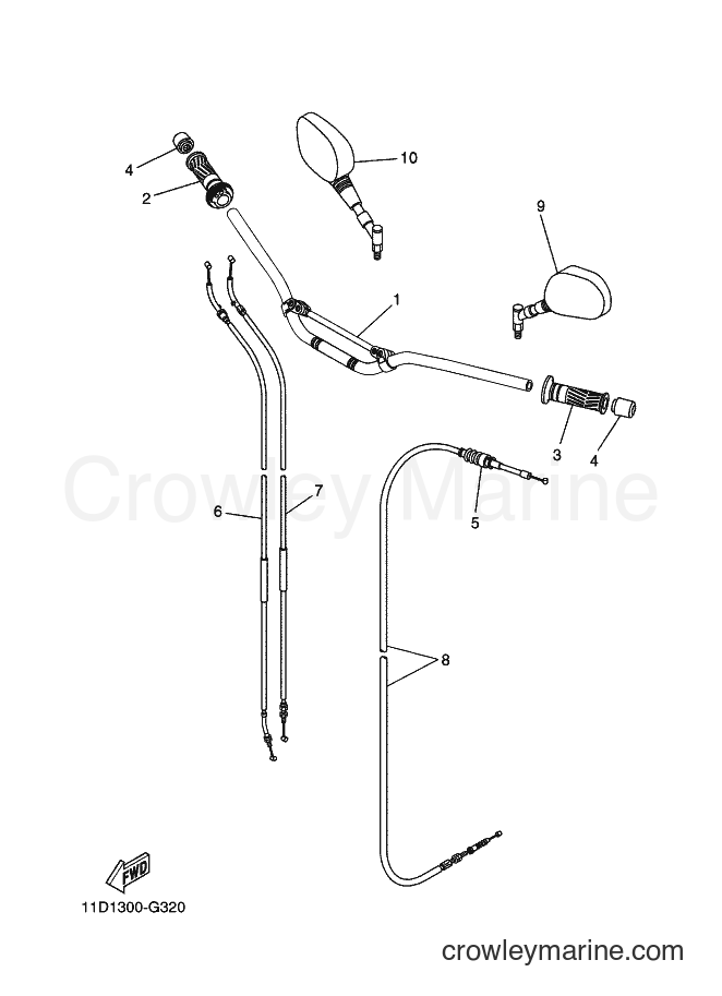 2010 Dirt Bike XT660Z - XT660Z (11D4) [030] - STEERING HANDLE & CABLE