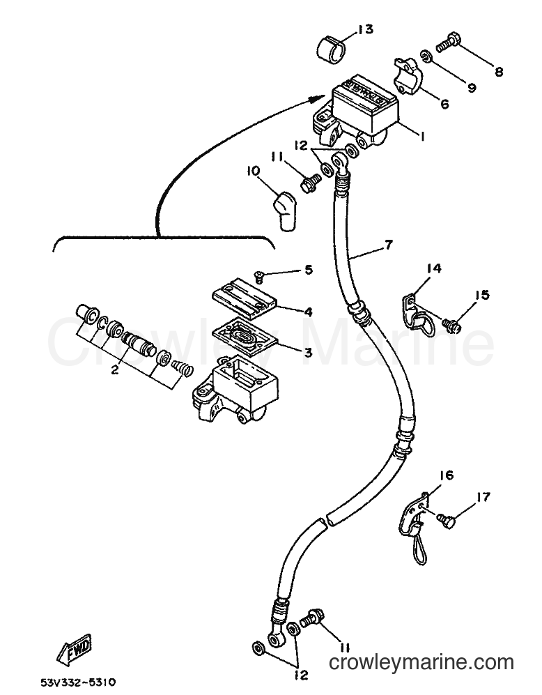 1986 Scooter DT80LC - DT80LC (53W) [999] - FRONT MASTER CYLINDER
