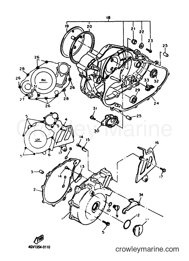 Yamaha Motors TT600S (4LW2) [999] - CRANKCASE COVER 1