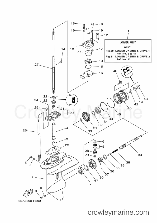 Yamaha Motors FT8GEX (6FX3) [050] - LOWER CASING & DRIVE 1