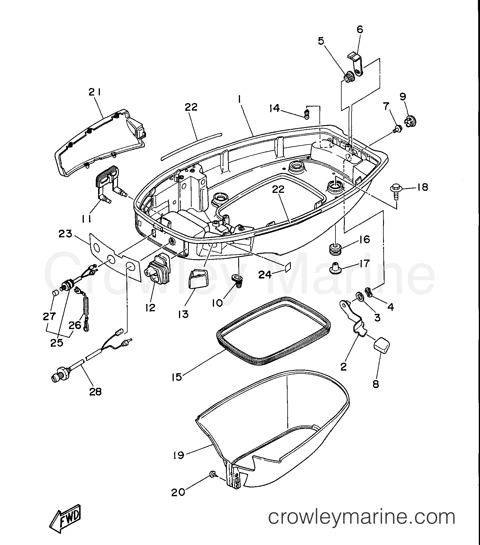 Yamaha Motors 25MLHV3 - BOTTOM COWLING