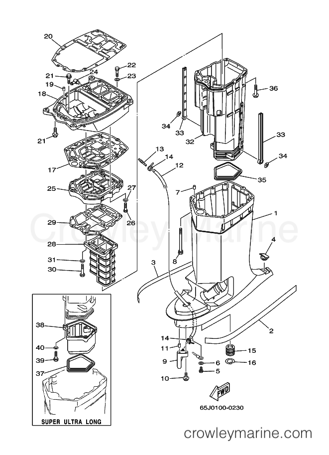 Yamaha Motors LX250TXR (65M) [040] - UPPER CASING