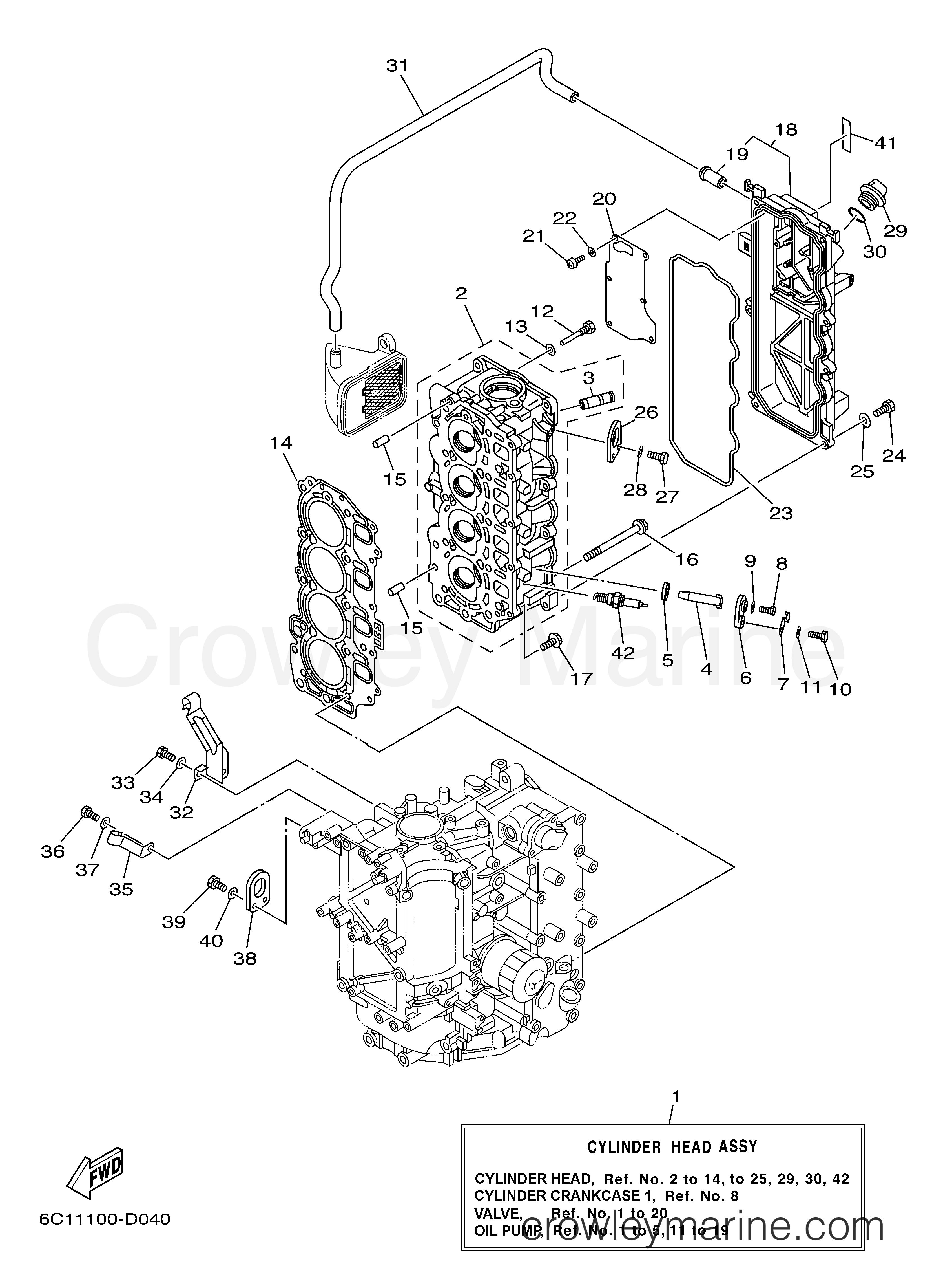 Yamaha Motors T60TLRD - CYLINDER HEAD