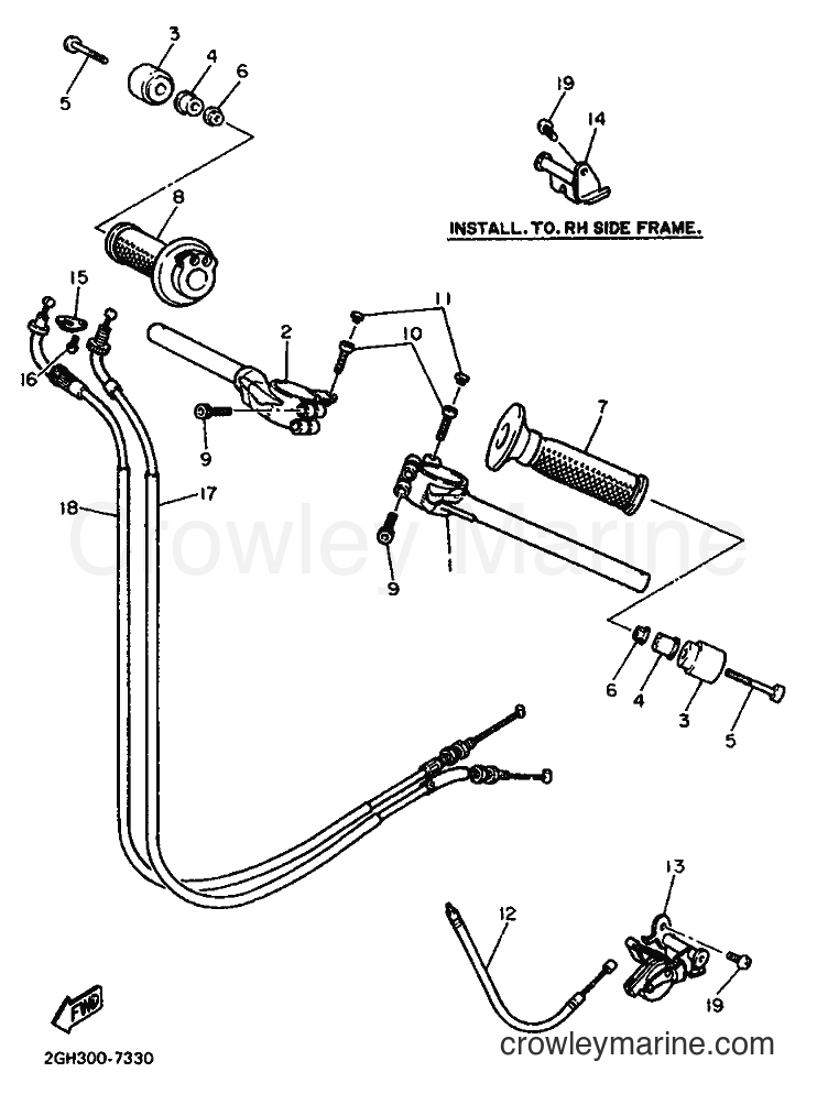 1987 Sport Bike FZR1000 - FZR1000 (2LE) [999] - STEERING HANDLE & CABLE