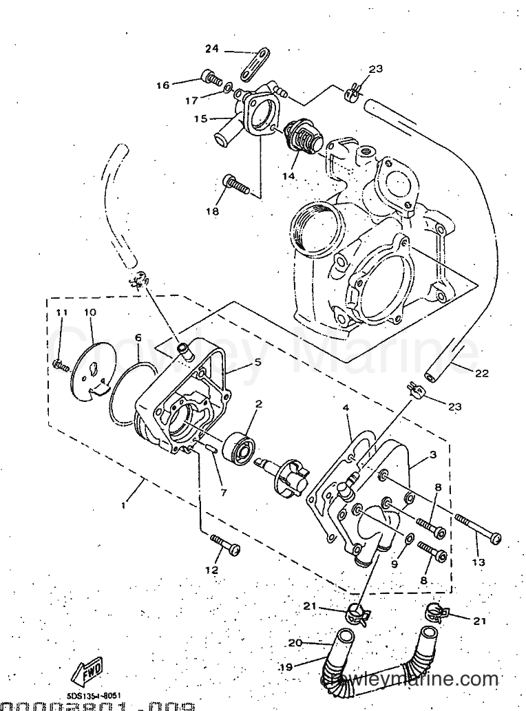1998 Scooter YP125E - YP125E (5DS5) [010] - WATER PUMP