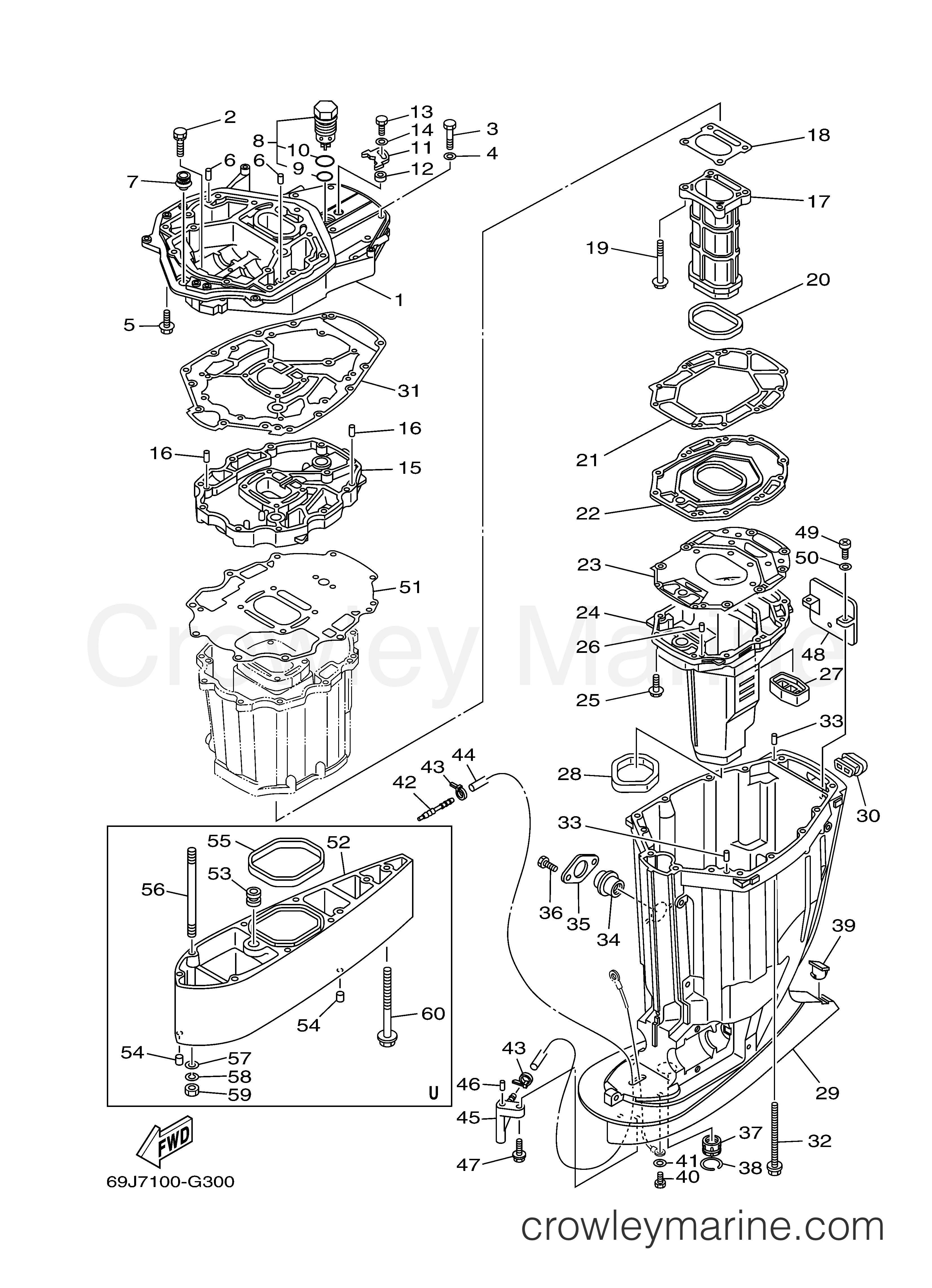 Yamaha Motors F250TXR - UPPER CASING