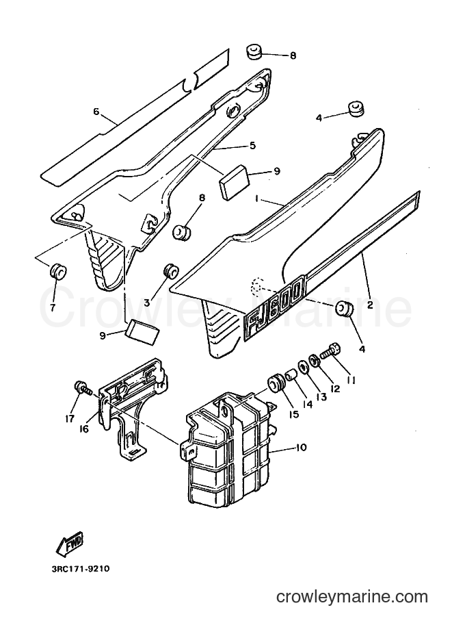 1990 Sport Bike FJ600 - FJ600 (3RC2) [010] - SIDE COVER
