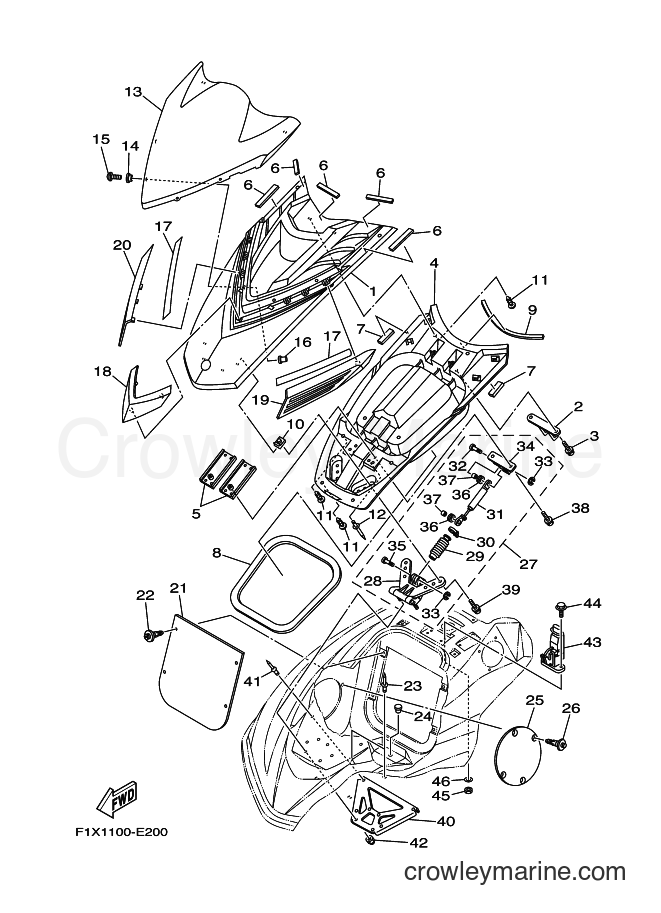 Yamaha Motors FX1100B-E (F1X8) [010] - ENGINE HATCH 2