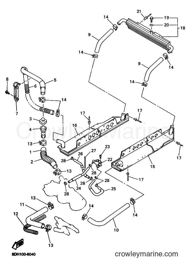 2000 Snowmobile VX700DX - VX700DX (8DY2) [030] - RADIATOR & HOSE