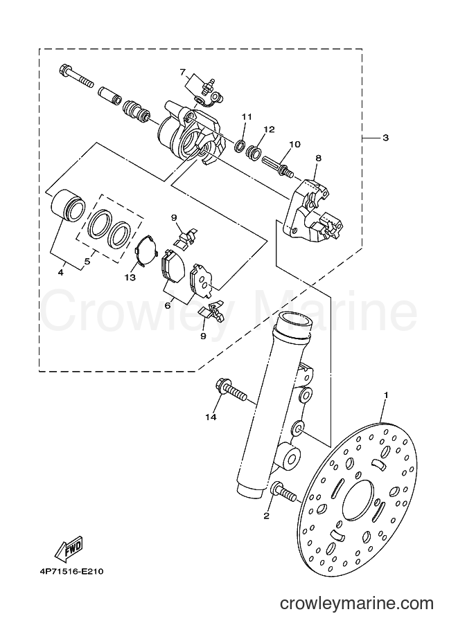 2006 Scooter XC125E - XC125E (4P71) [010] - FRONT BRAKE CALIPER
