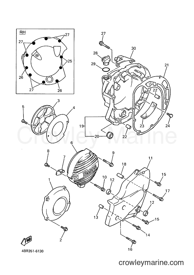 Yamaha Motors XJ600S (4LX7) [050] - CRANKCASE COVER 1