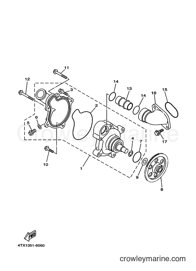 2000 Street Bike TDM850 - TDM850 (4TX6) [080] - WATER PUMP