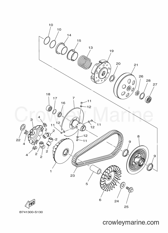 2017 Scooter CZD300-A - CZD300-A (B741) [010] - CLUTCH