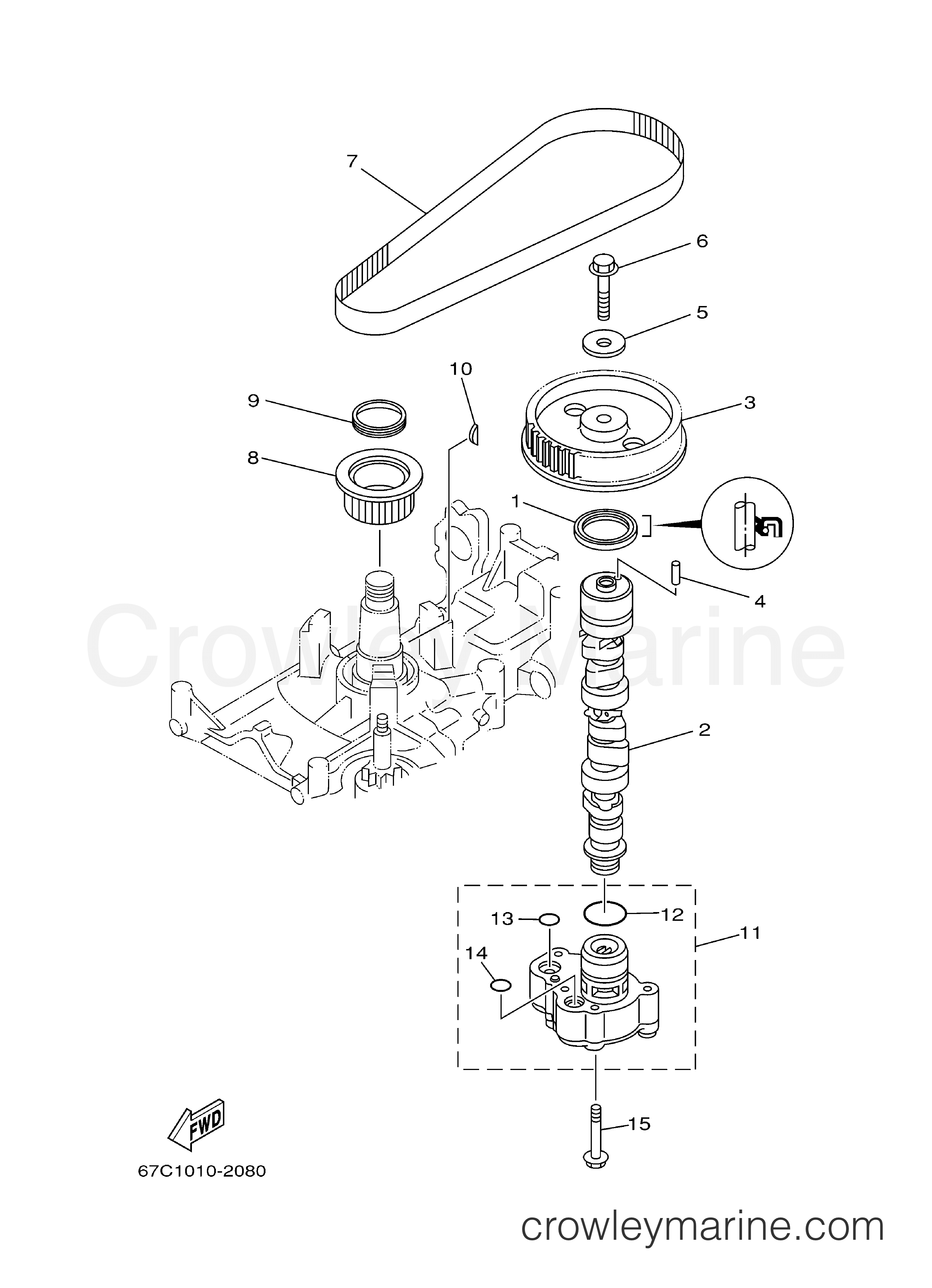 OIL PUMP 2005 Yamaha Outboard 40hp F40TLR Crowley Marine