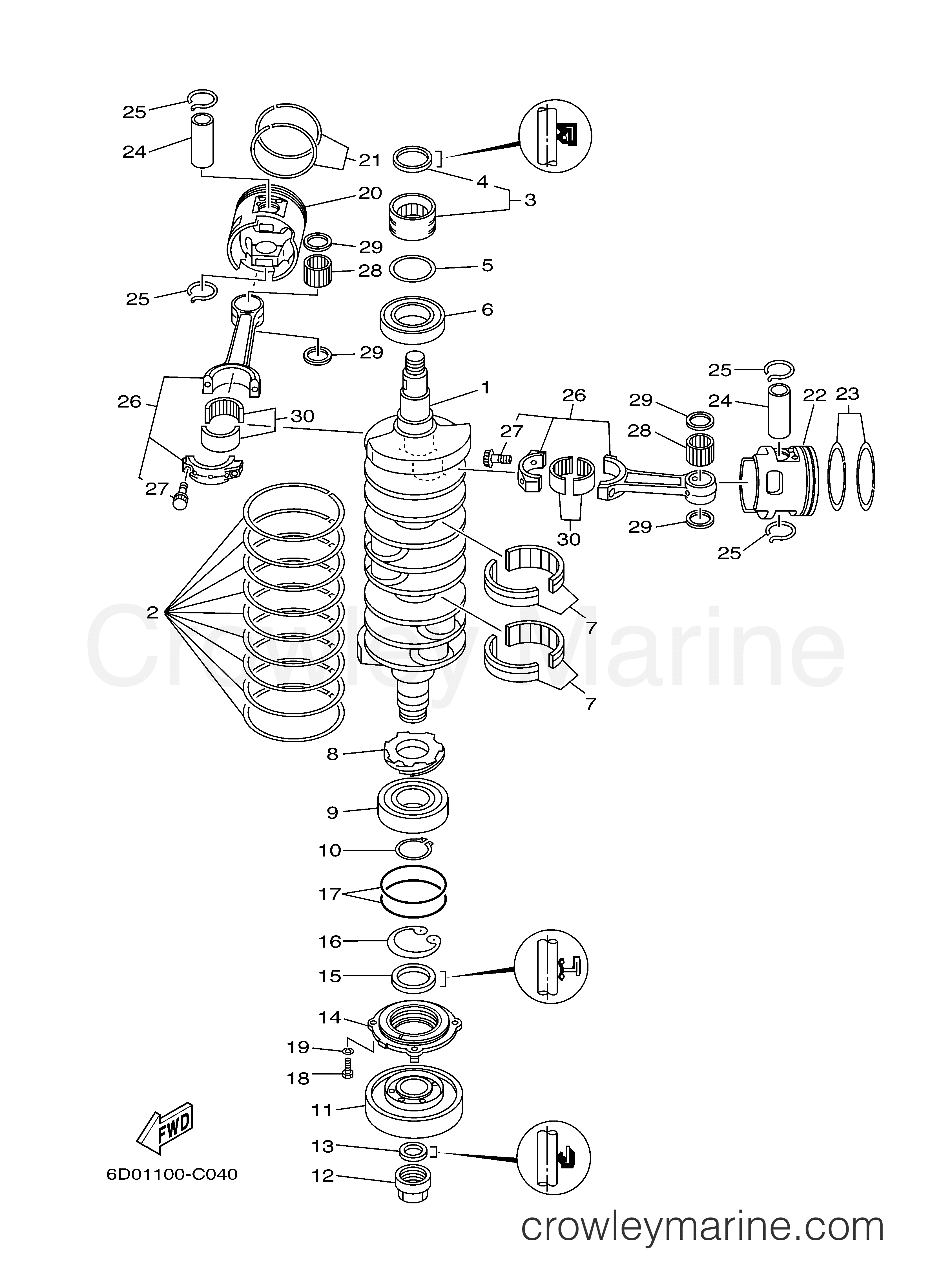 Yamaha Motors VZ250FTLR - CRANKSHAFT PISTON