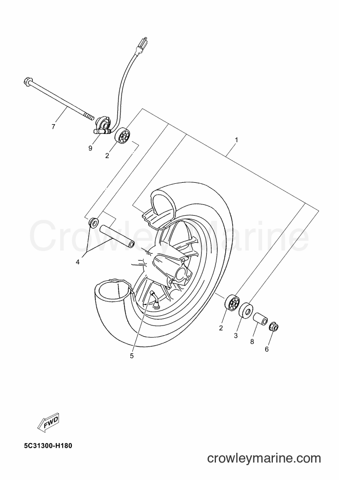 Yamaha Motors YN50F (5C31) [040] - FRONT WHEEL