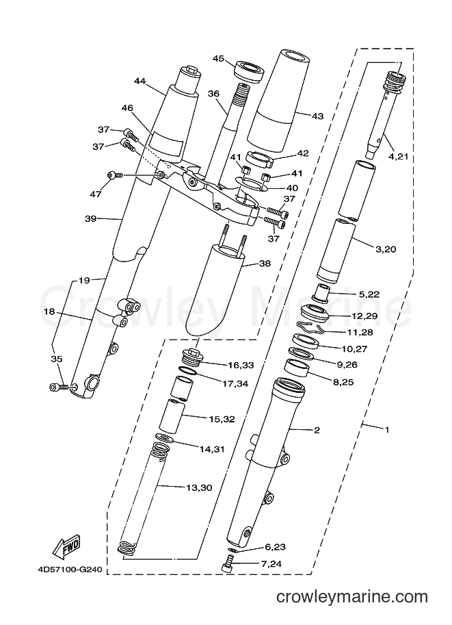 Yamaha Motors XV1900A (5C45) [010] - FRONT FORK