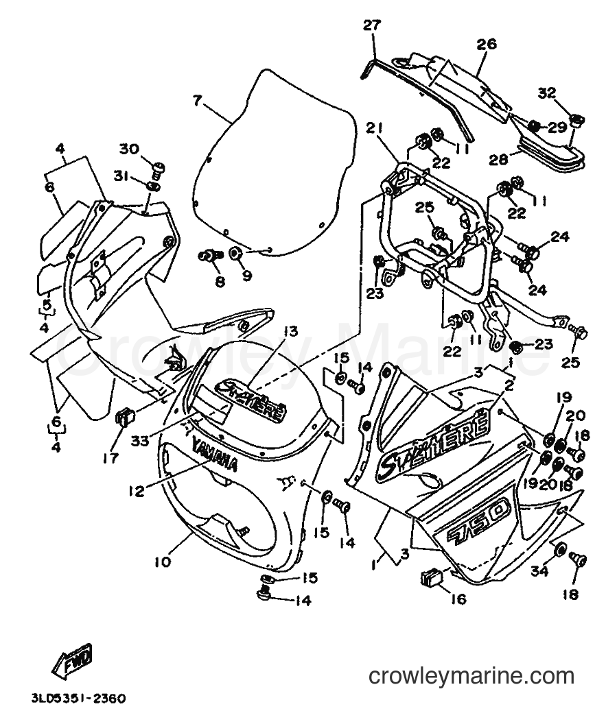 Yamaha Motors XTZ750 (3LD5) [999] - COWLING 1