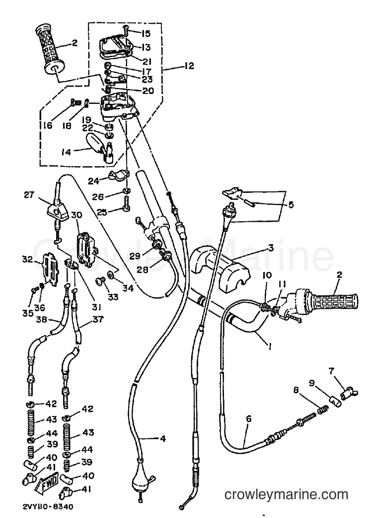 1989 ATV YFM200DX - YFM200DX (3GC2) [020] - STEERING HANDLE & CABLE