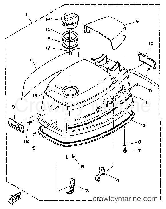 Yamaha Motors 50ELD - TOP COWLING