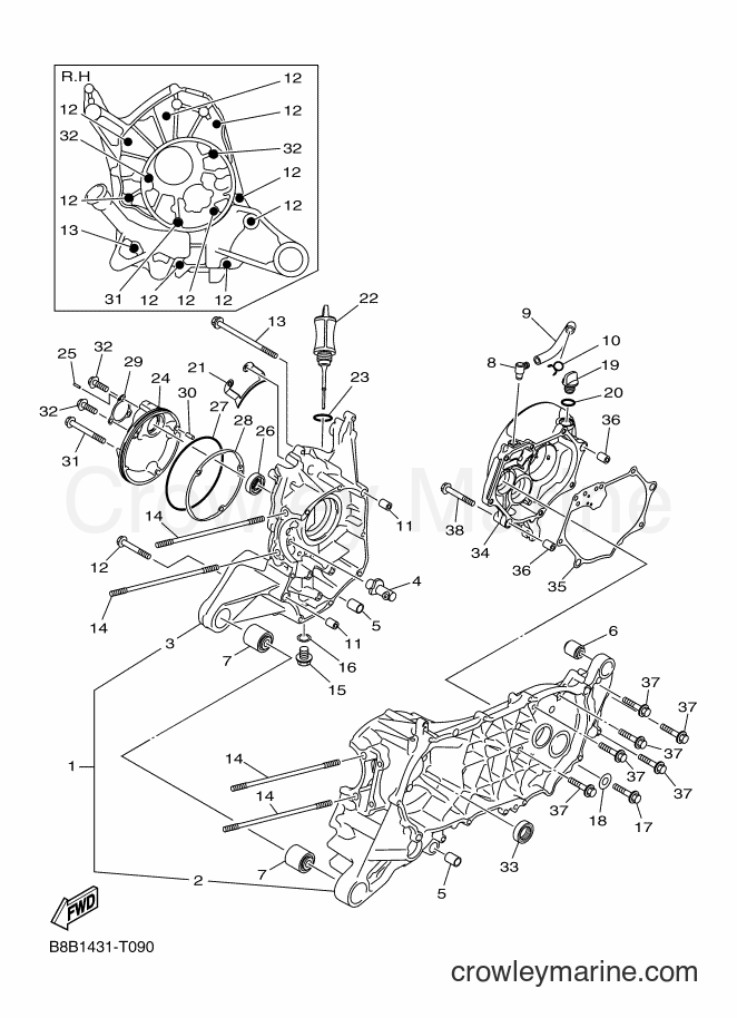 2018 Street Bike LTF125-A - LTF125-A (B8B2) [010] - CRANKCASE