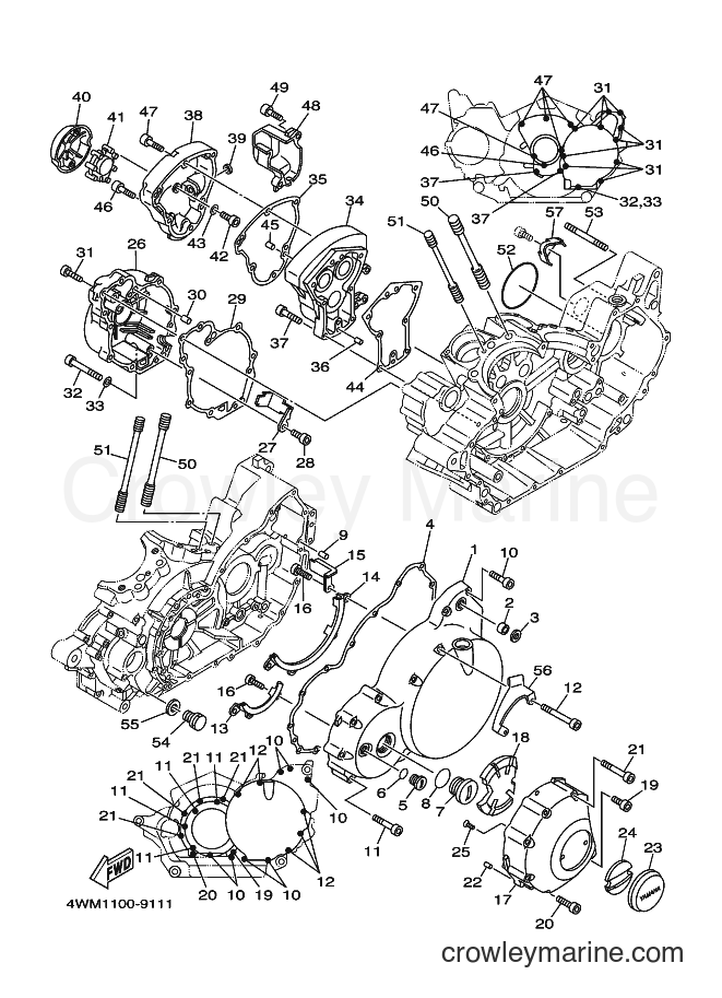 2002 Cruiser XV1600AS - XV1600AS (5MB9) [010] - CRANKCASE COVER 1
