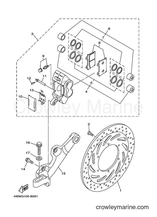 2004 Cruiser XV1700A - XV1700A (5VN6) [010] - REAR BRAKE CALIPER