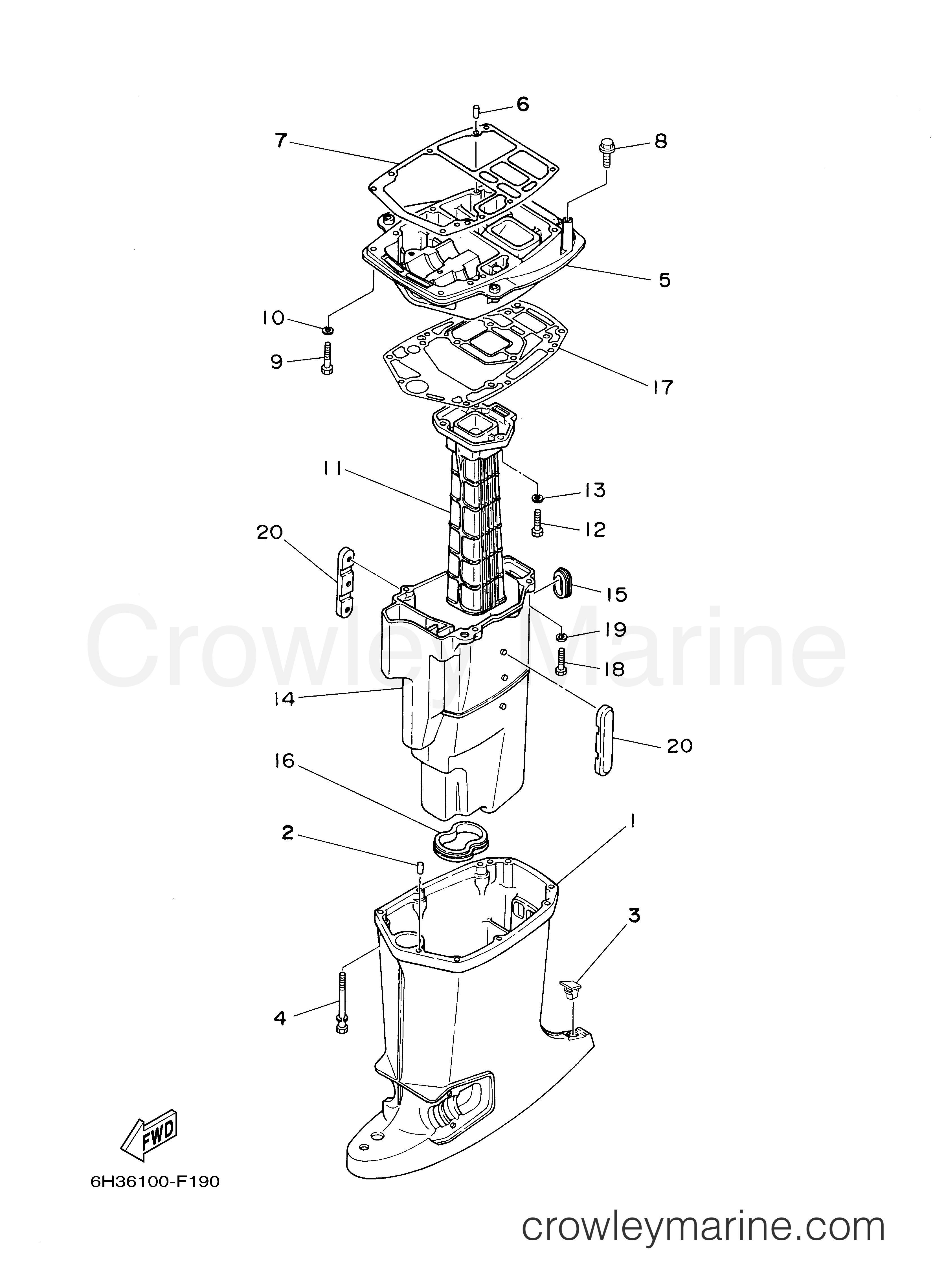 Yamaha Motors 70TLR - UPPER CASING
