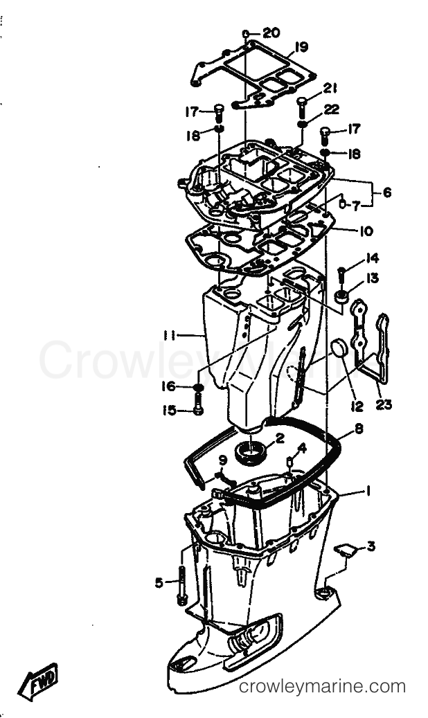 Yamaha Motors 55B (697) [999] - UPPER CASING