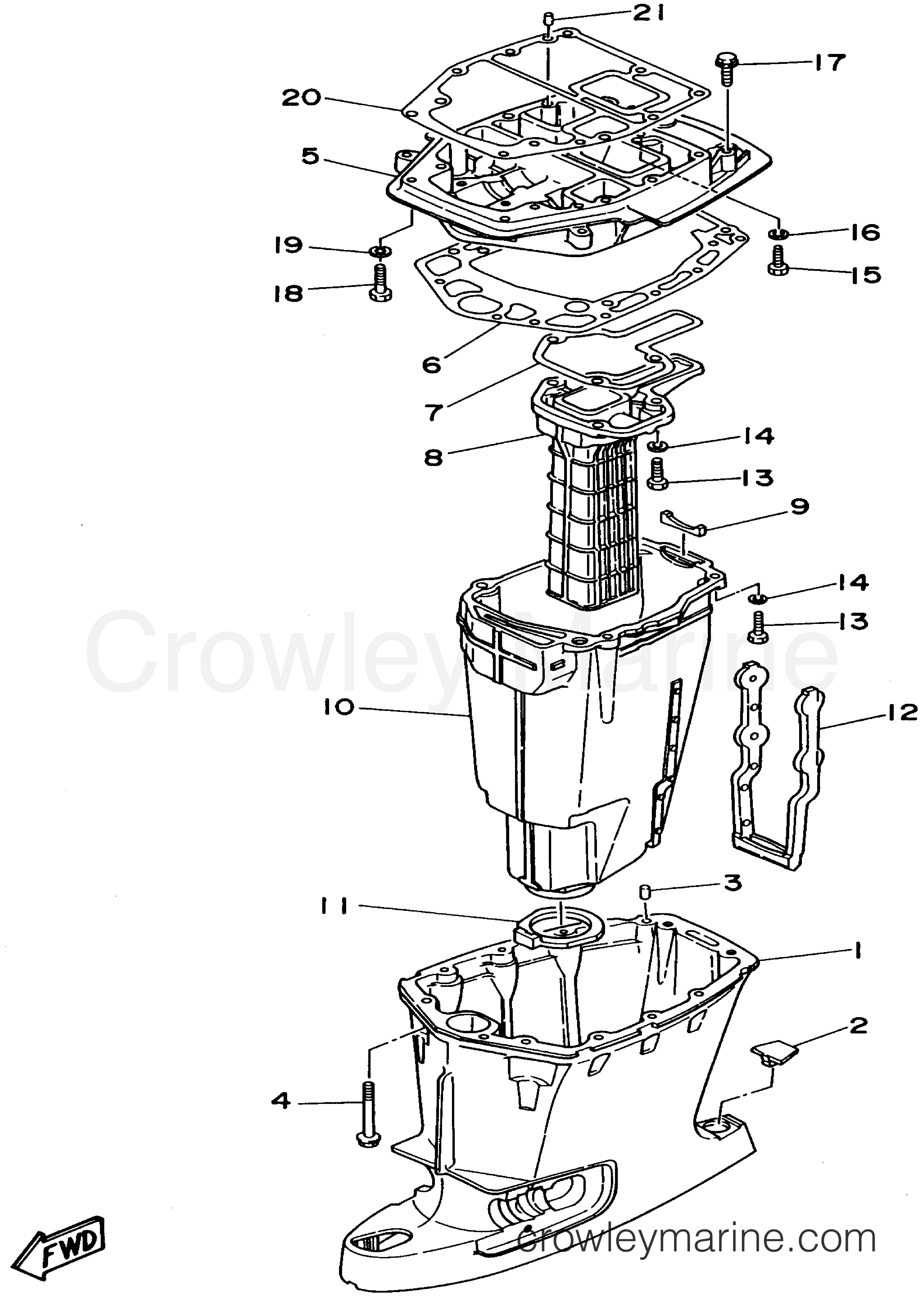 Yamaha Motors E75MLHX - UPPER CASING
