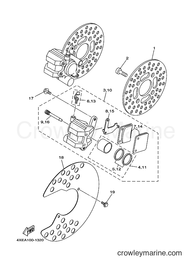 2001 ATV YFM250 - YFM250 (4XEC) [010] - FRONT BRAKE CALIPER