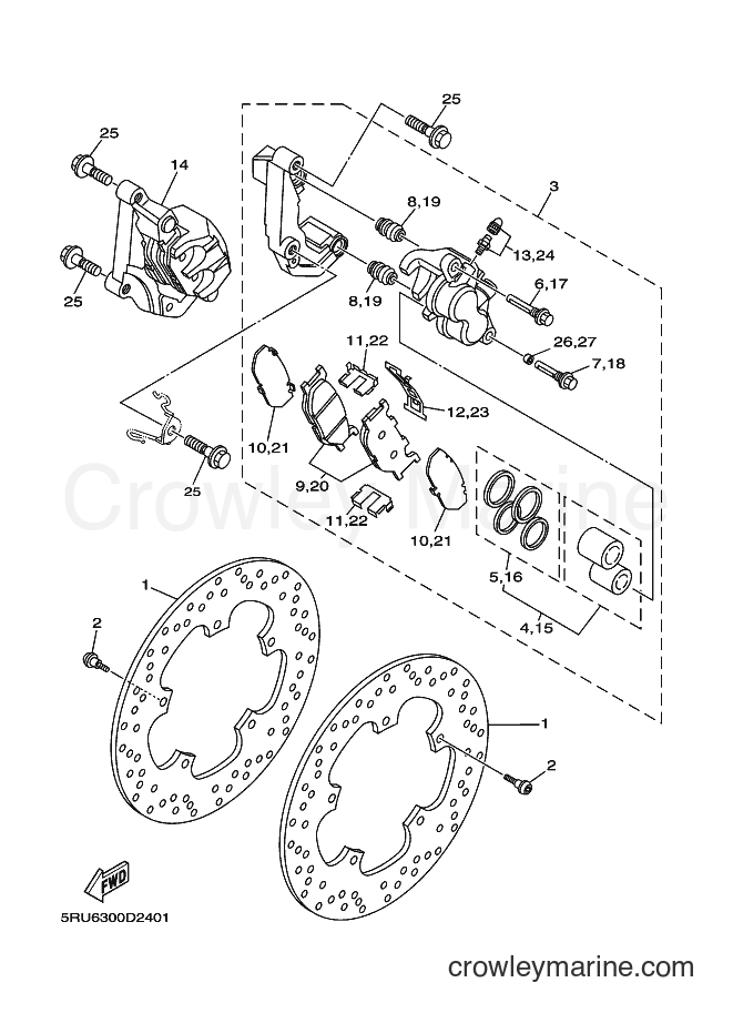 2006 Scooter YP400 - YP400 (5RUK) [080] - FRONT BRAKE CALIPER