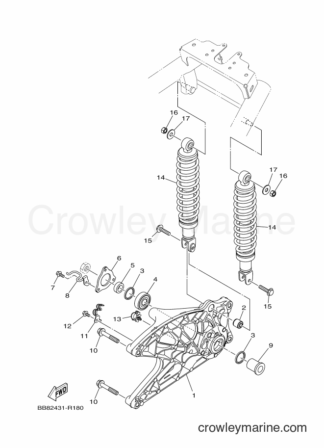 2016 Scooter MWS150-A - MWS150-A (BB81) [010] - REAR ARM & SUSPENSION