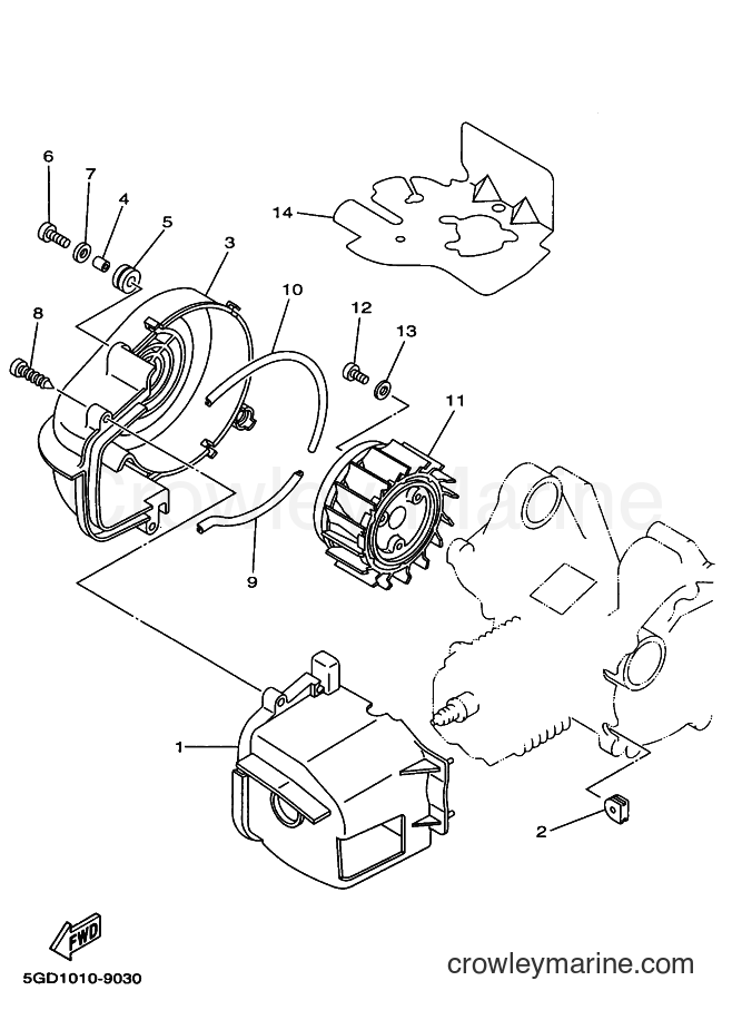2003 Scooter YJ50R - YJ50R (5PP5) [010] - AIR SHROUD & FAN