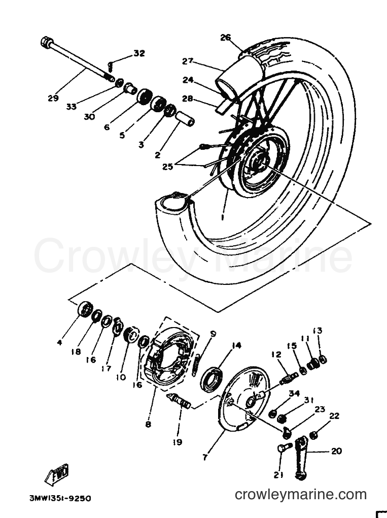 1989 Street Bike SR125 - SR125 (3MW2) [99A] - FRONT WHEEL