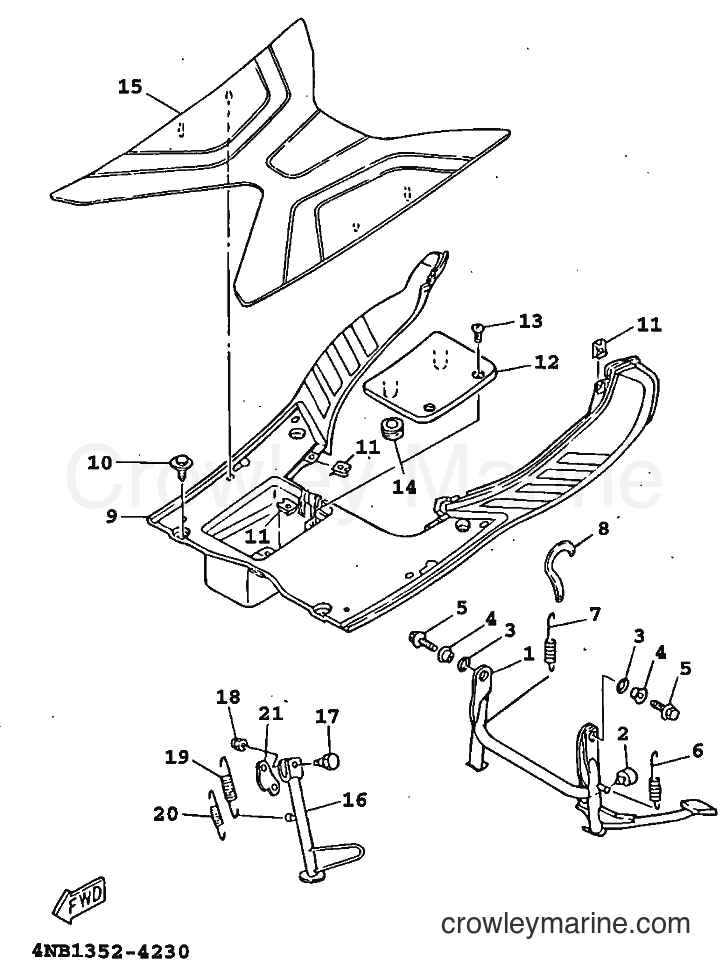1998 Scooter XC125T - XC125T (4KY7) [010] - STAND & FOOTREST