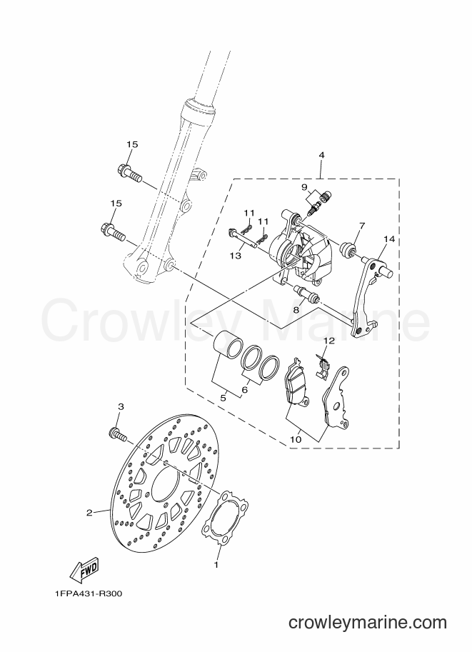2016 Scooter T115FL - T115FL (1FPC) [010] - FRONT BRAKE CALIPER 2