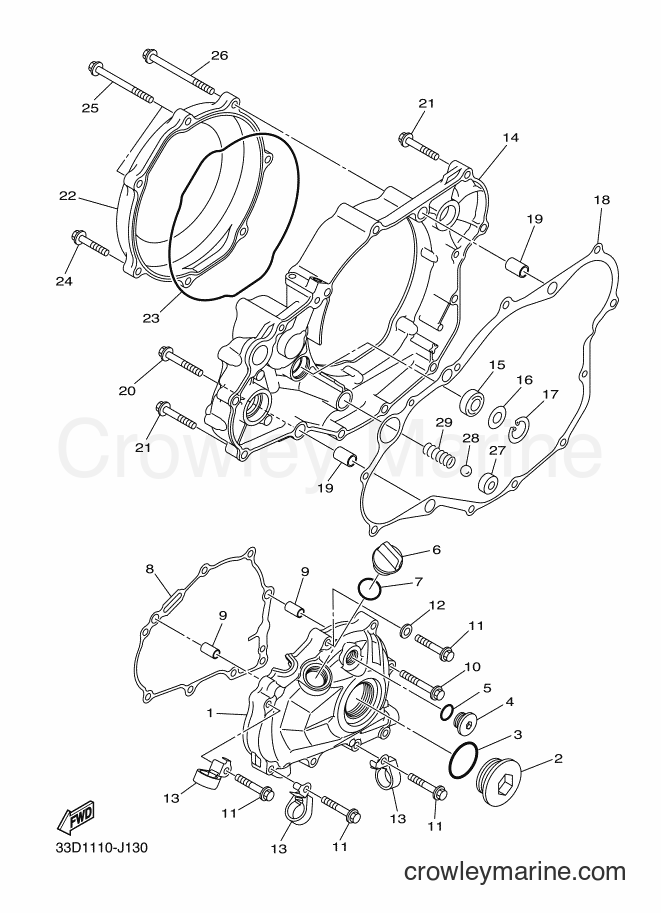 2012 Dirt Bike YZ450F - YZ450F (33DA) [010] - CRANKCASE COVER 1