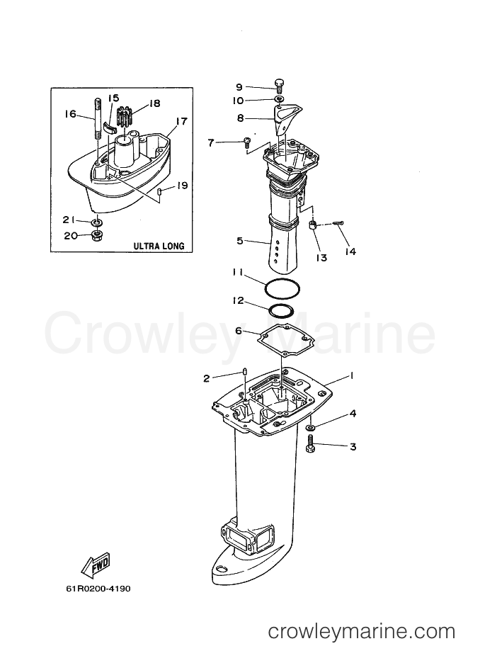 Yamaha Motors E25A (61N0) [020] - UPPER CASING