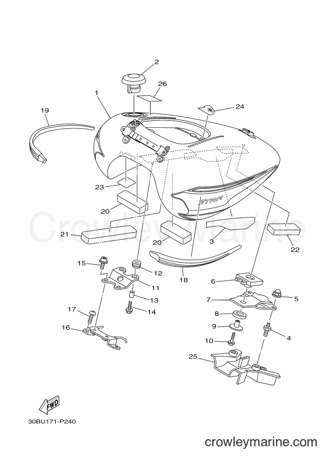 2015 Cruiser XV1900CU - XV1900CU (30BU) [010] - FUEL TANK