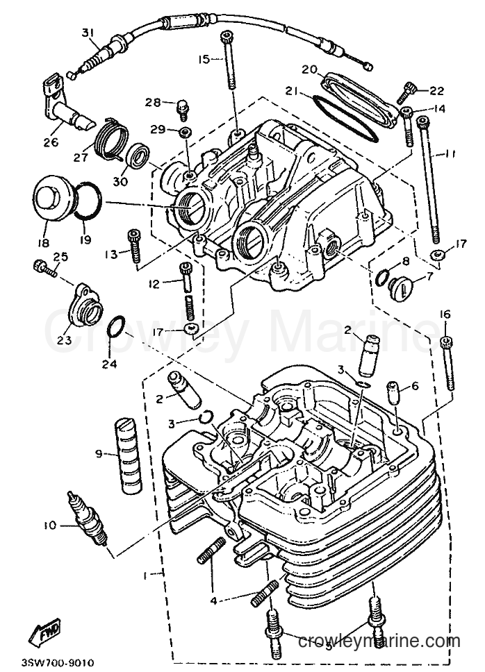 1991 Dirt Bike TT600 - TT600 (3SW3) [010] - CYLINDER HEAD