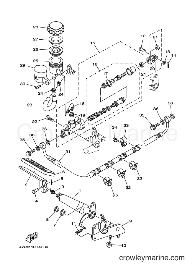 1999 Cruiser XV1600A - XV1600A (5JA1) [040] - REAR MASTER CYLINDER