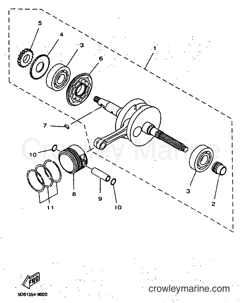 1999 Scooter YP125E - YP125E (5DS5) [010] - CRANKSHAFT & PISTON
