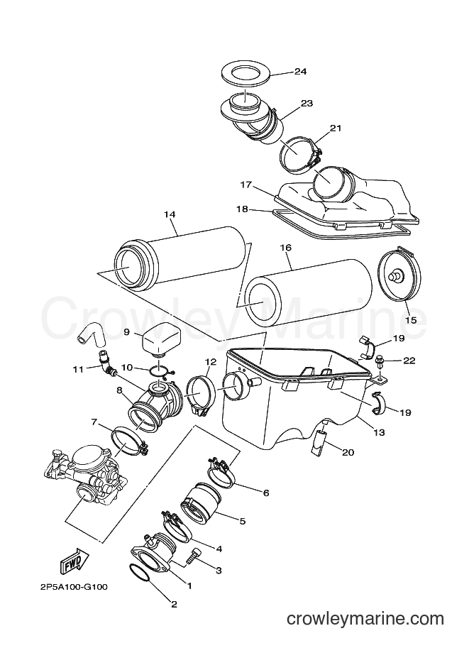 2008 ATV YXR450F - YXR450F (2P5E) [010] - INTAKE