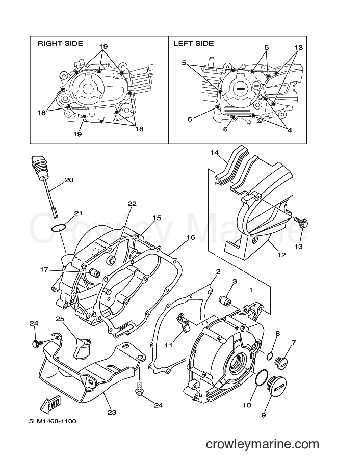 2002 Scooter T105E - T105E (5SD2) [010] - CRANKCASE COVER 1